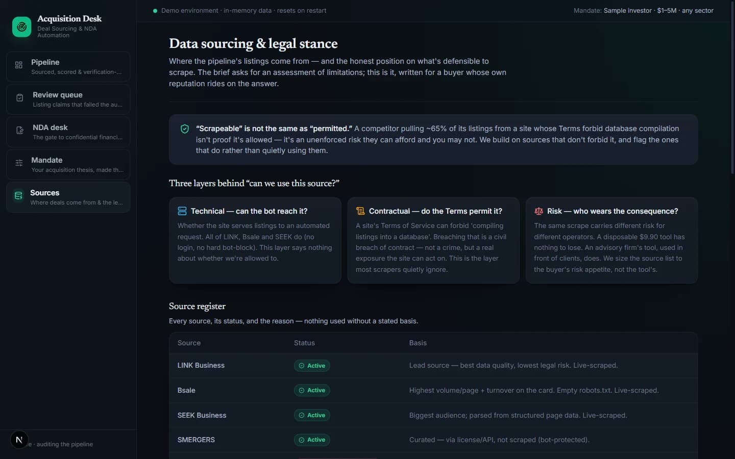 Deal Sourcing & NDA Automation — 2