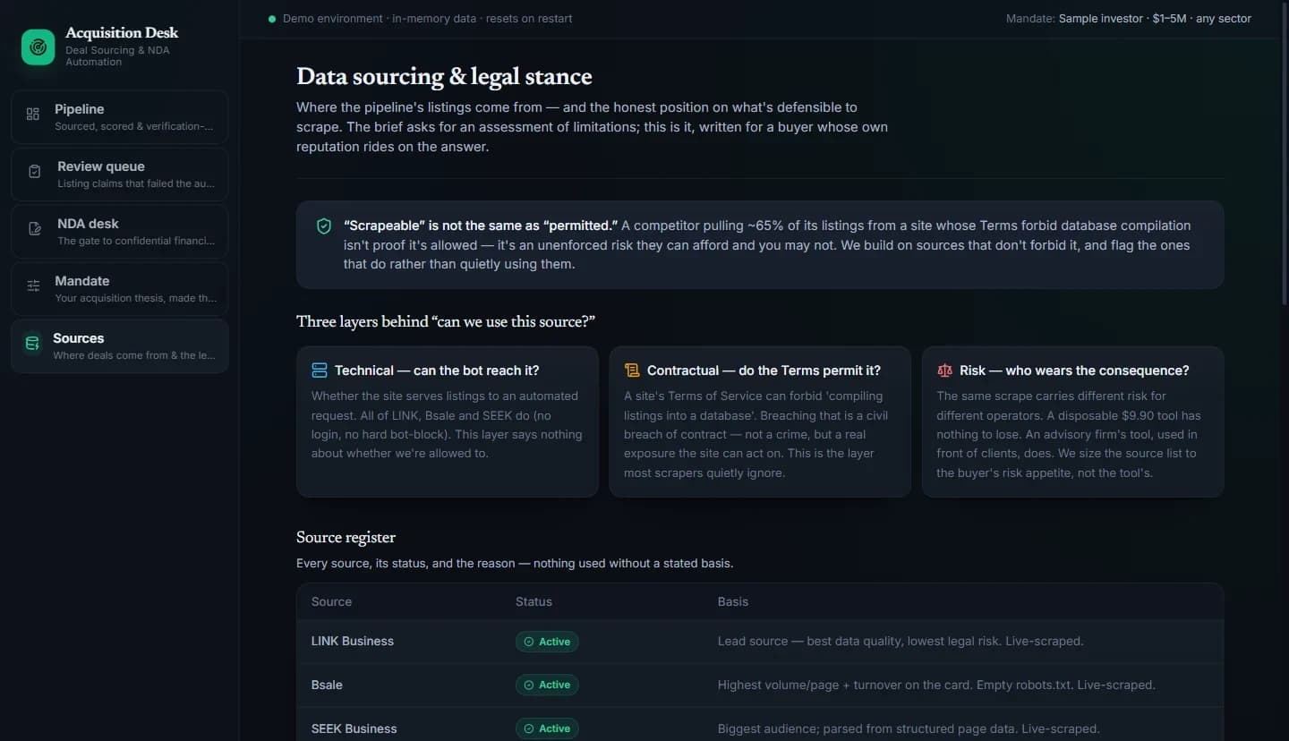 Deal Sourcing & NDA Automation — ảnh 2/2